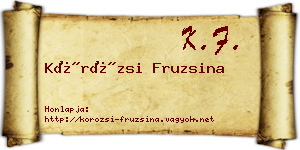 Körözsi Fruzsina névjegykártya